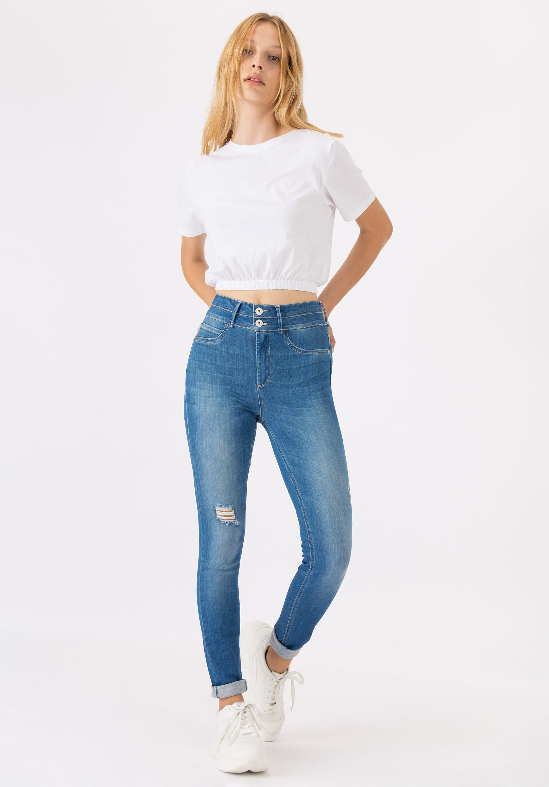 nouveauté tiffosi coupe high taille haute light blue bouton