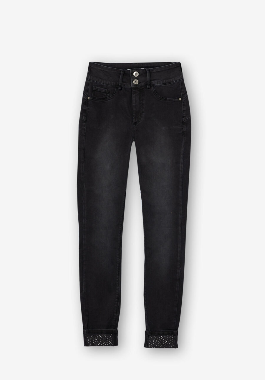 One Size® – Double Confort - Noir Délavé Avec Strass